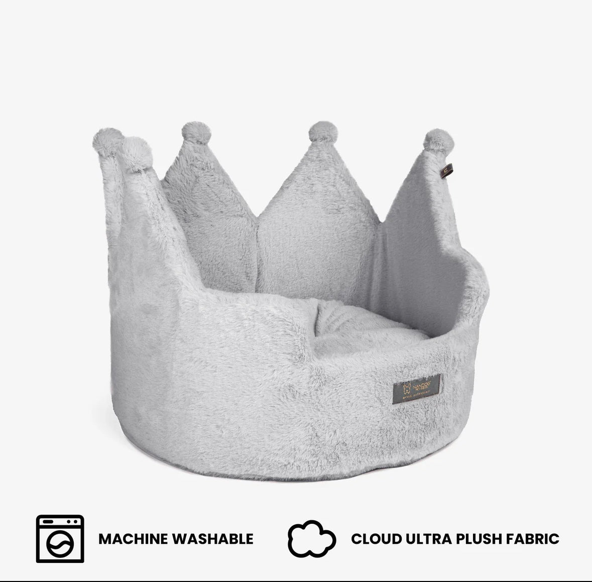 Nandog Crown Dog &amp; Cat Fun Bed Cloud Prive Collection - Royal Gray