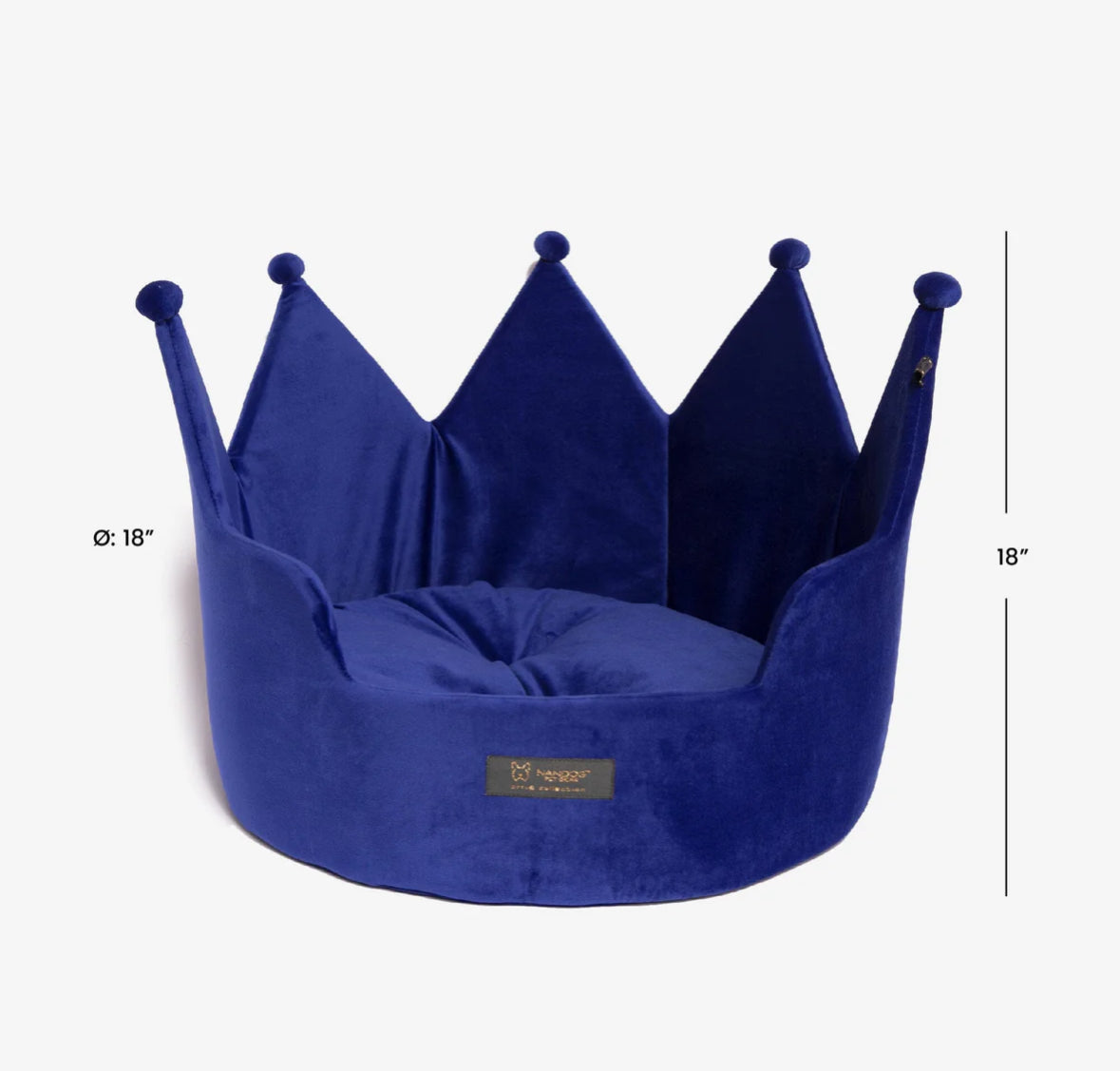 Nandog Crown Dog &amp; Cat Fun Bed Cloud Prive Collection - Royal Blue