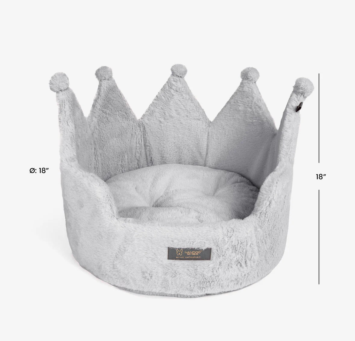 Nandog Crown Dog &amp; Cat Fun Bed Cloud Prive Collection - Royal Gray