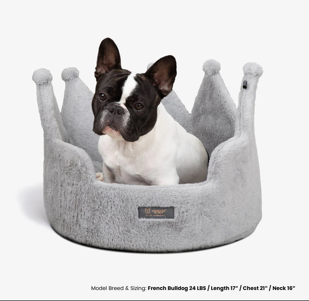 Nandog Crown Dog &amp; Cat Fun Bed Cloud Prive Collection - Royal Gray