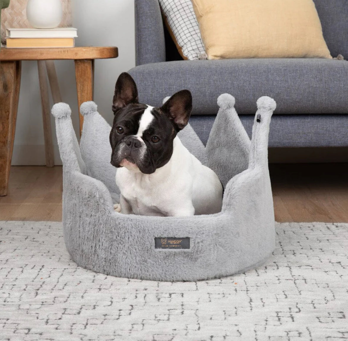 Nandog Crown Dog &amp; Cat Fun Bed Cloud Prive Collection - Royal Gray