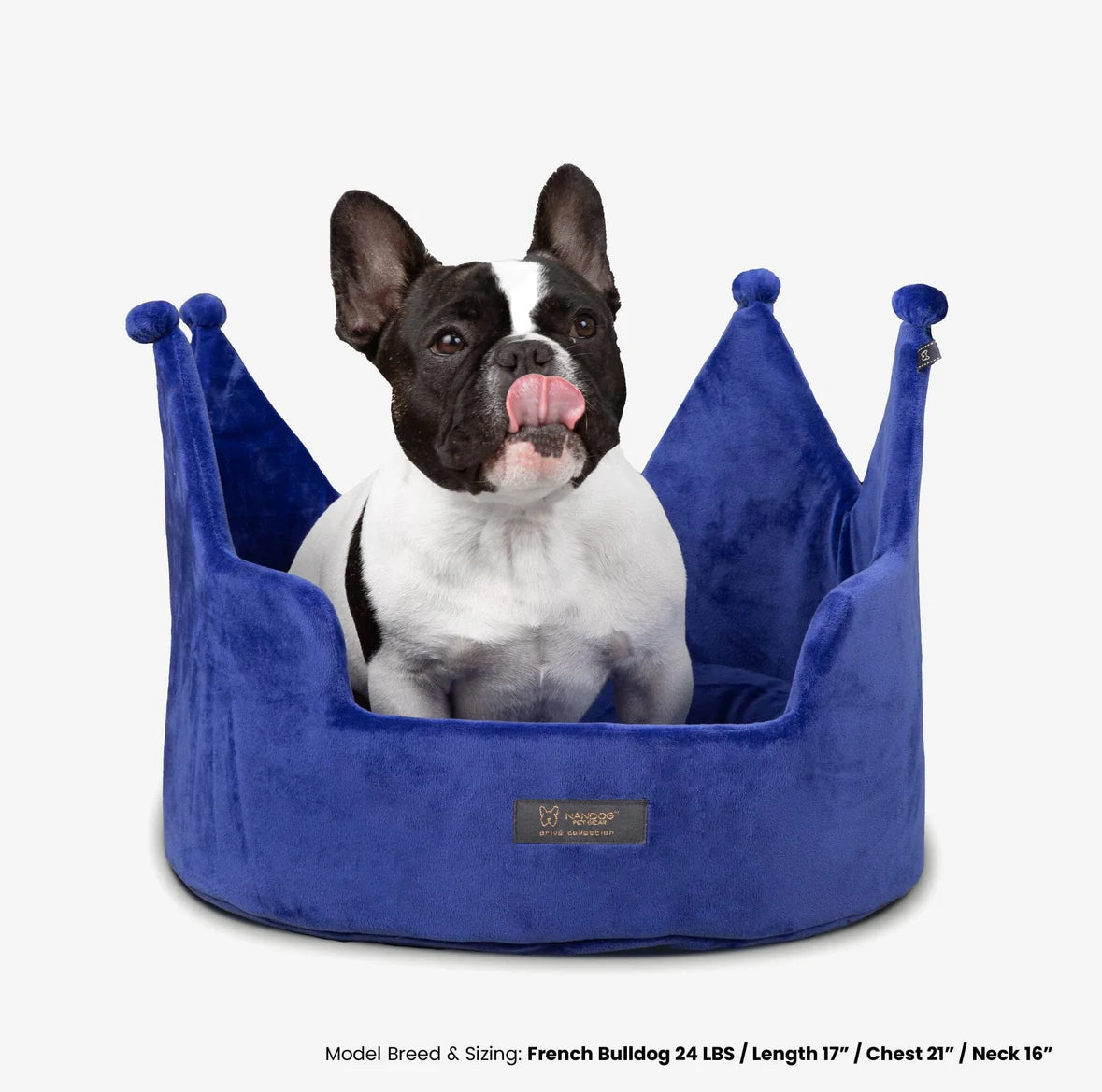 Nandog Crown Dog &amp; Cat Fun Bed Cloud Prive Collection - Royal Blue