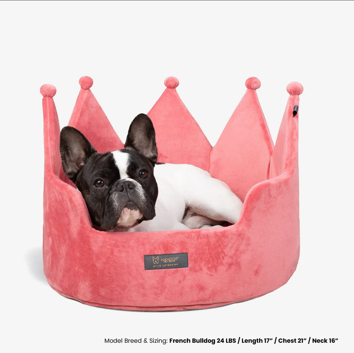 Nandog Crown Dog Cat Fun Bed Prive Collection Royal Pink Bone Sweet Bone